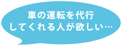 車の運転を代行してくれる人が欲しい…